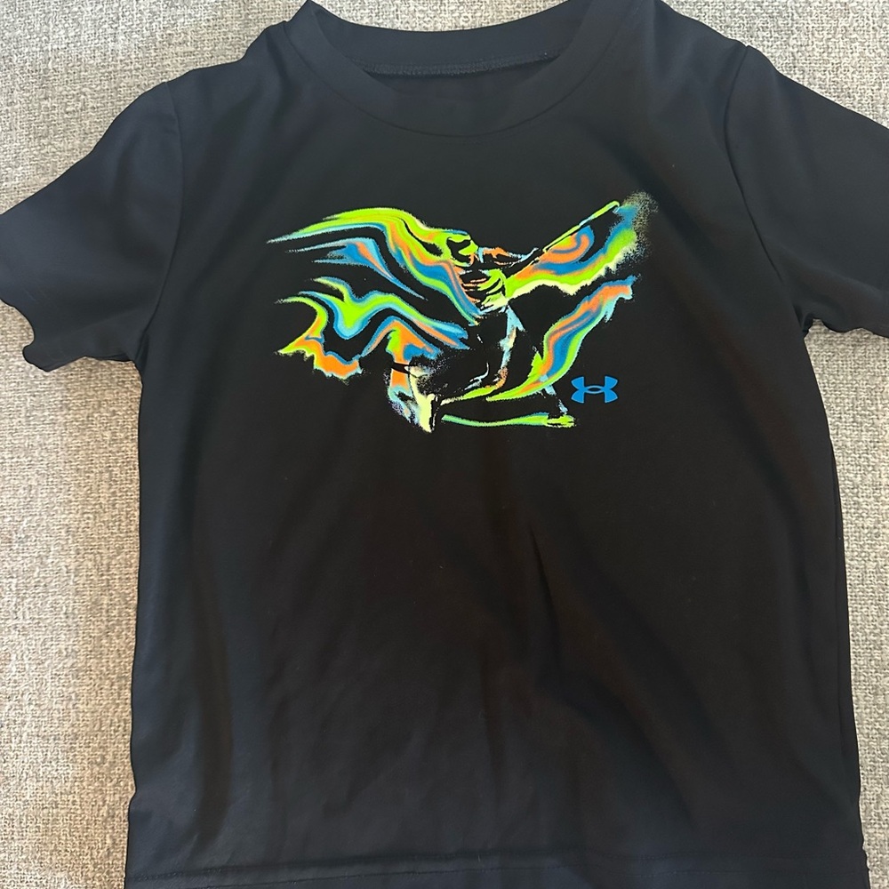 Under Armour Kids Black Tee with Colorful Graphic